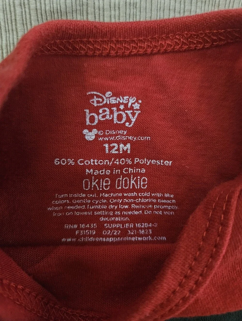 Disney Baby Okie Dokie Mickey Mouse Bodysuit 12mo